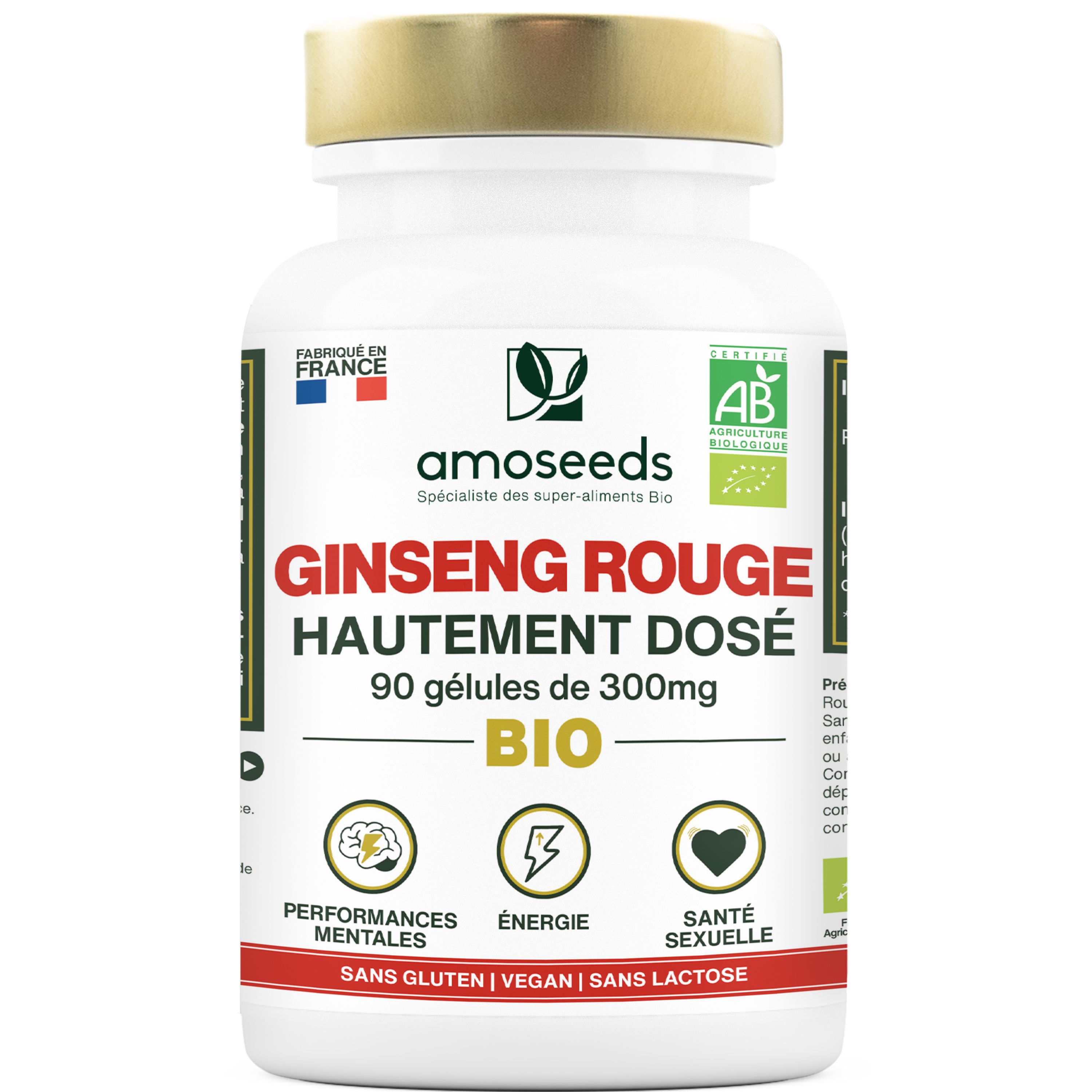 amoseeds Ginseng Rouge Bio, Hautement Dosé
