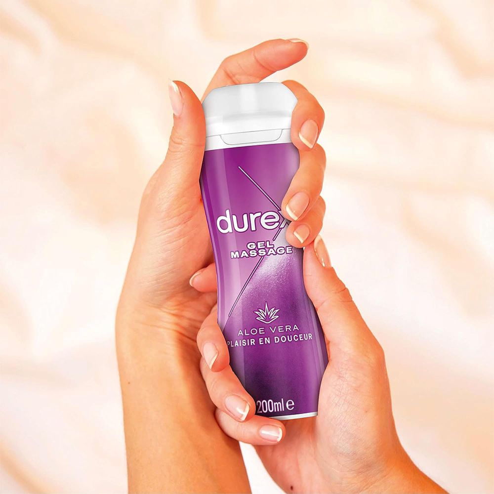 Durex Gel De Massage Lubrifiant Douceur À Base D'Eau - 2 en 1 - Aux Extraits d'Aloe Vera - 200ml
