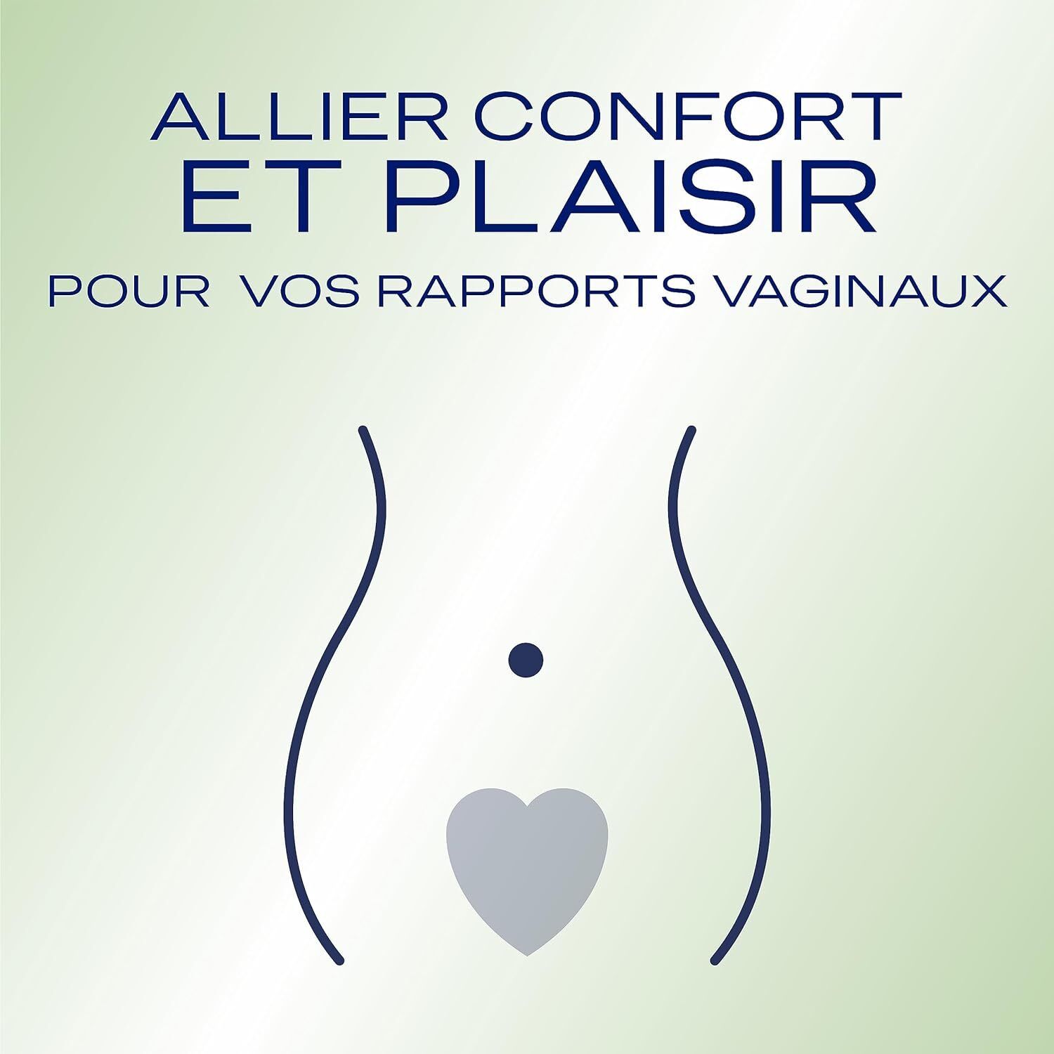 Silhouette d'un corps avec un symbole de cœur. Texte: Pour vos rapports vaginaux.