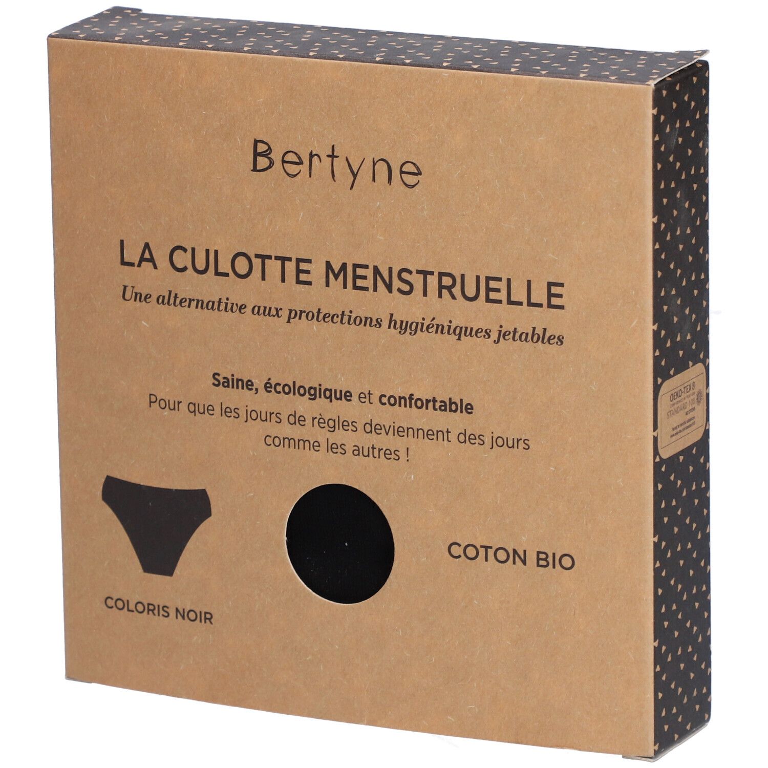 Bertyne La Culotte Menstruelle - Coton bio - Flux moyen - Taille XXL - Noir