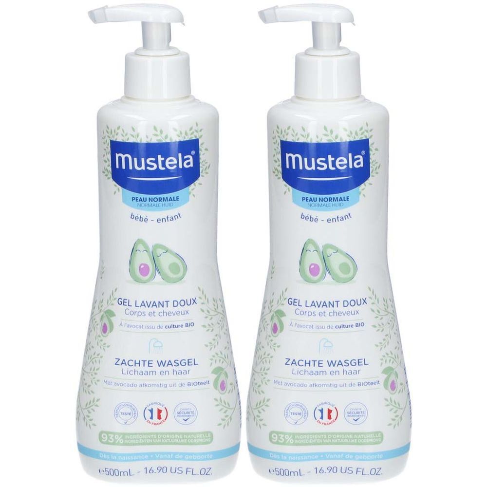 mustela® Bébé Enfant Gel Lavant Doux à l'Avocat BIO Peau Normale