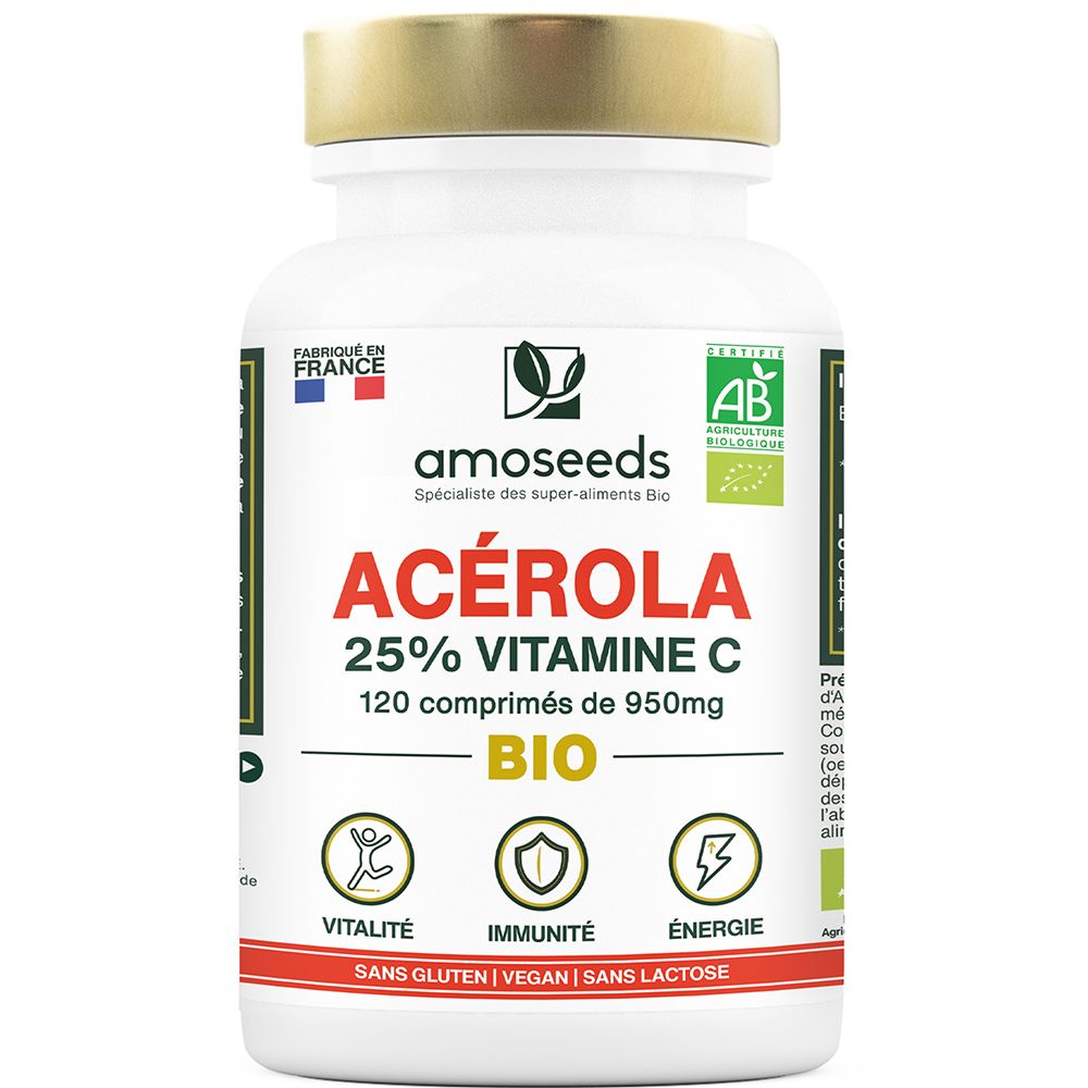 Acérola Bio, 25% Vitamine C | 120 comprimés