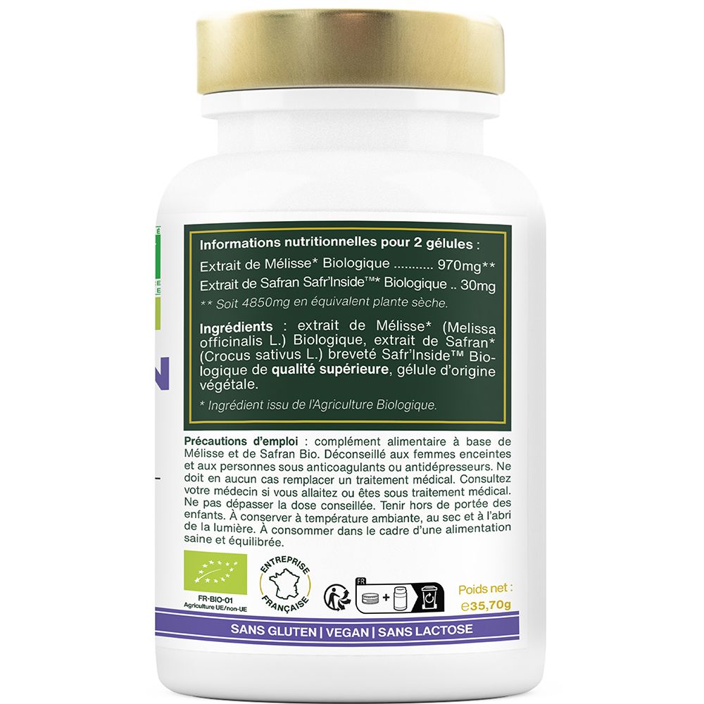 amoseeds COMPLEXE ZEN BIO, SAFRAN ET MÉLISSE