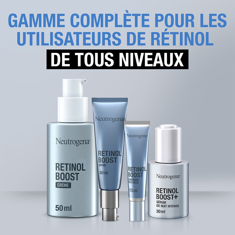Neutrogena Retinol Boost Crème, 50ml Flasche. Verschiedene Retinol-Produkte.