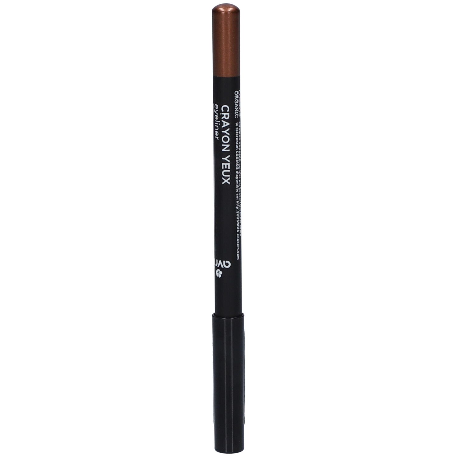 Crayon yeux AVRIL, bronze cuivré. Crayon noir avec pointe cuivrée. Inscription: CRAYON YEUX eyeliner.
