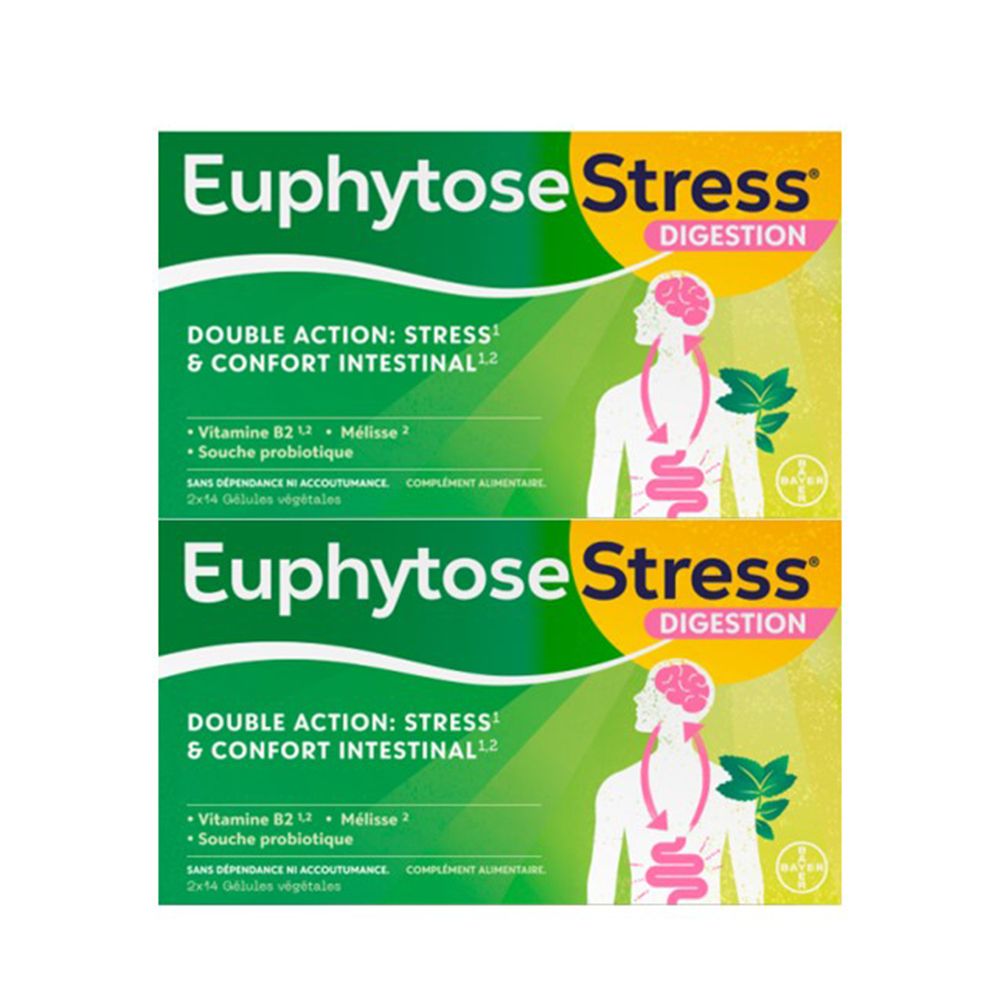 EuphytoseStress® Digestion - Stress et confort intestinal - Probiotiques, mélisse, vitamine B2