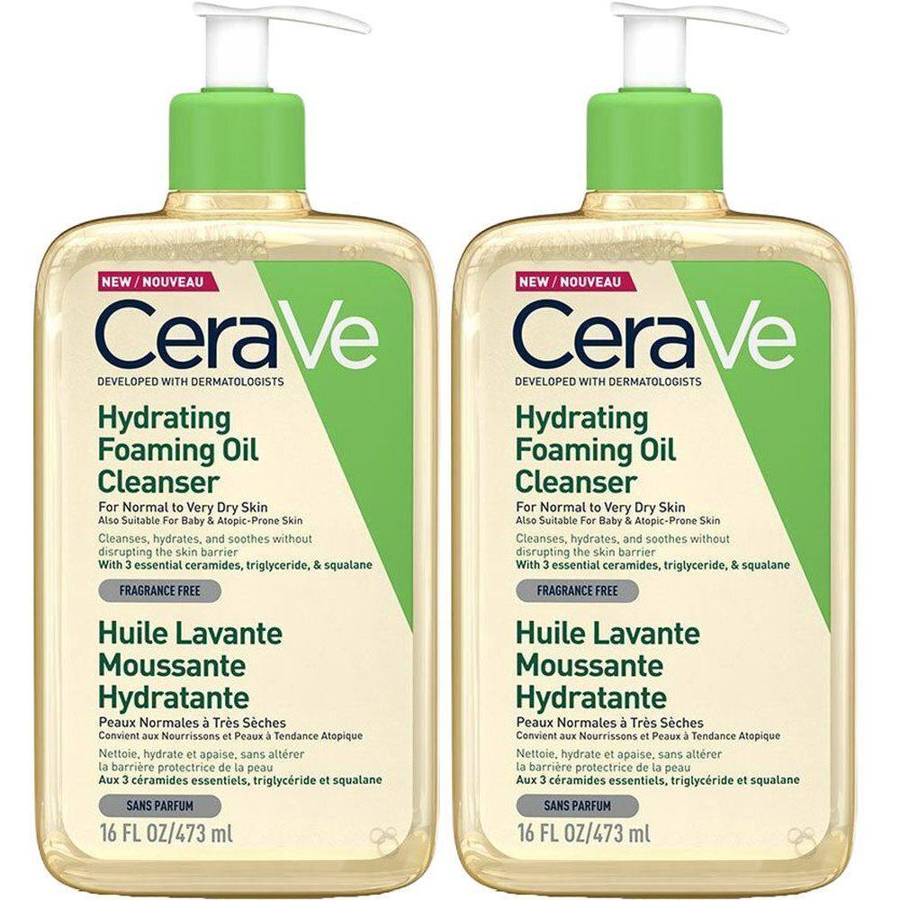 CeraVe Huile Lavante Moussante Hydratante Peaux normales à très sèches à tendance atopique 473 ml