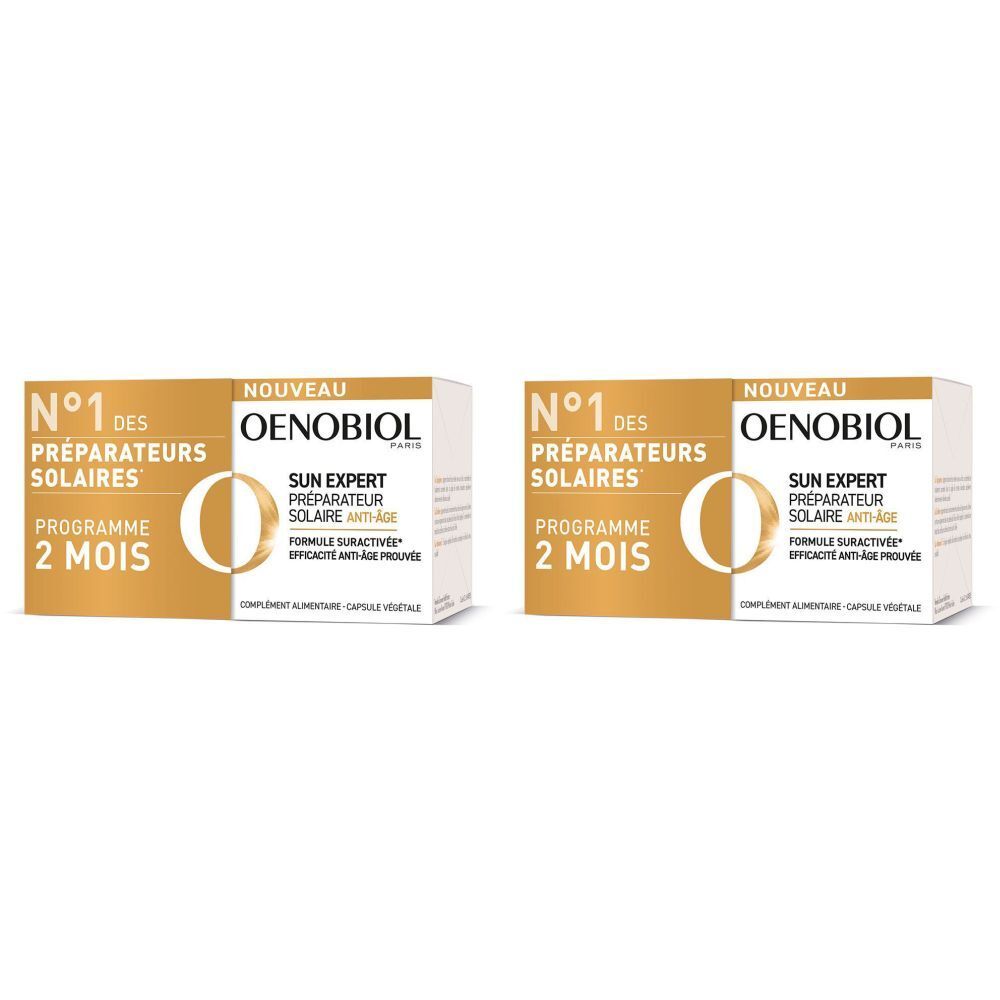Oenobiol DUO SUN Expert Préparateur Solaire Anti-Âge Complément alimentaire - Lot de 2 x 30 capsules