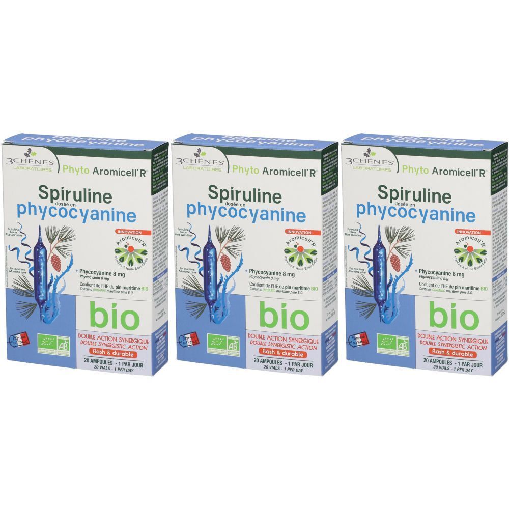 3 Chênes Phyto Aromicell'R® Spiruline dosée avec phycocyanine