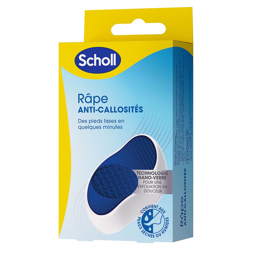 Scholl Râpe Pieds Anti-Callosités manuelle en Nano-verre