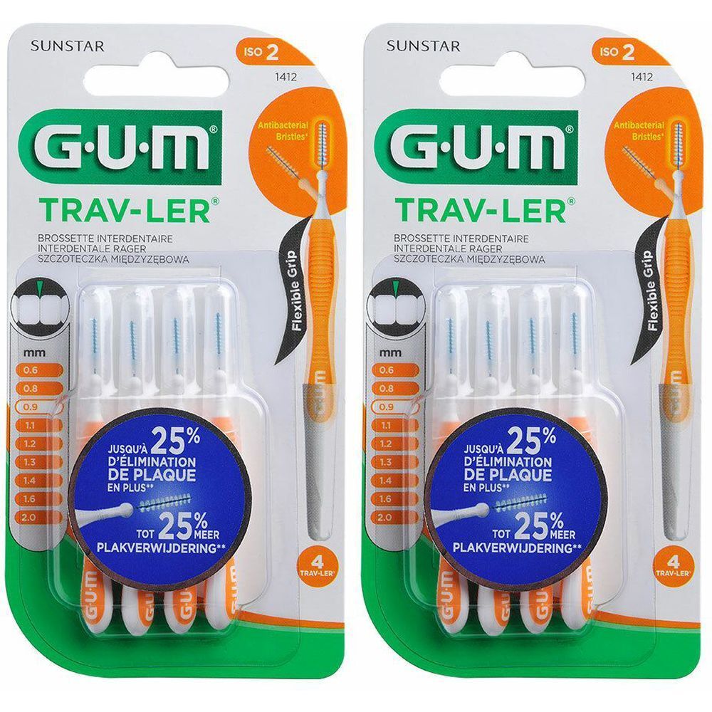 Gum® Proxabrush Trav-ler brossette interdentaire 0.9 mm