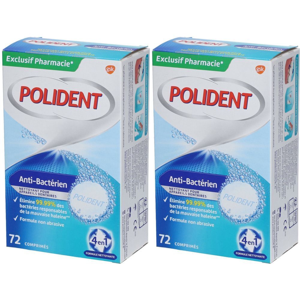 Polident® Anti-Bactérien nettoyant pour appareils dentaires