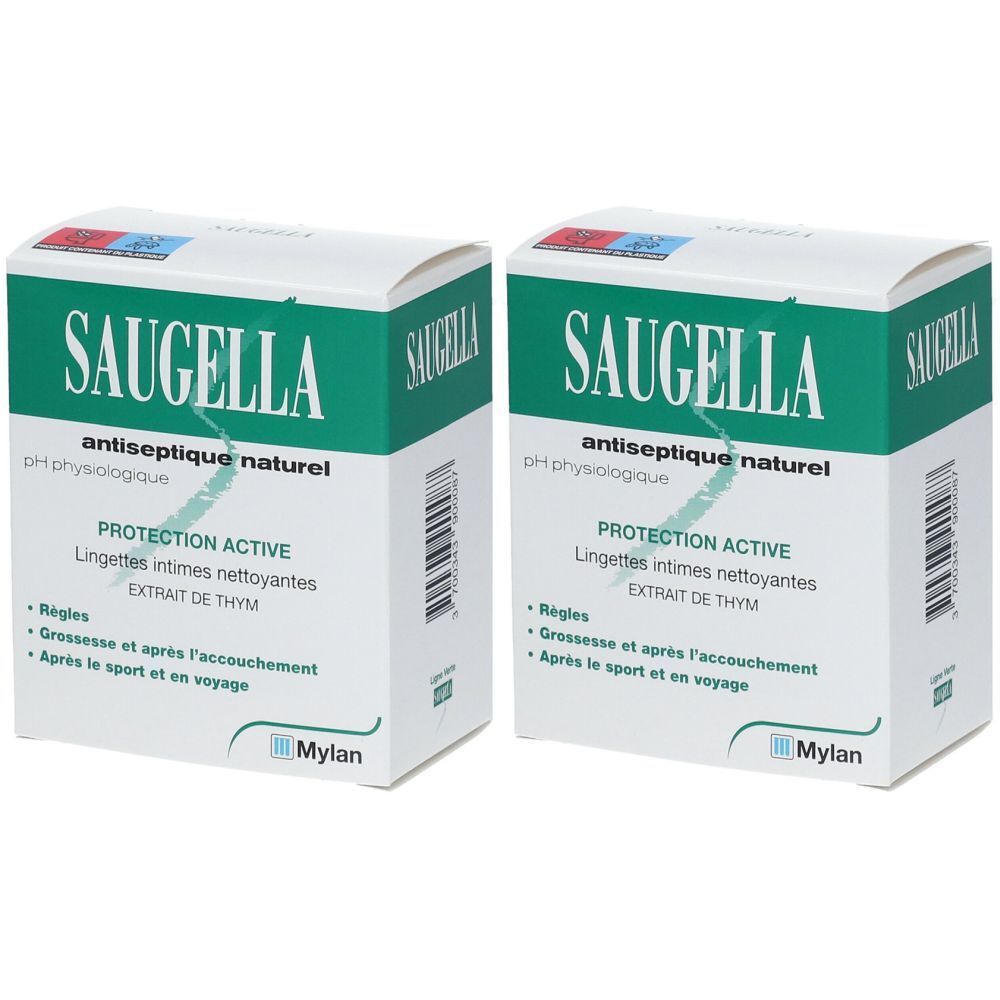 Saugella Antiseptique Naturel Ligne Verte Lingette