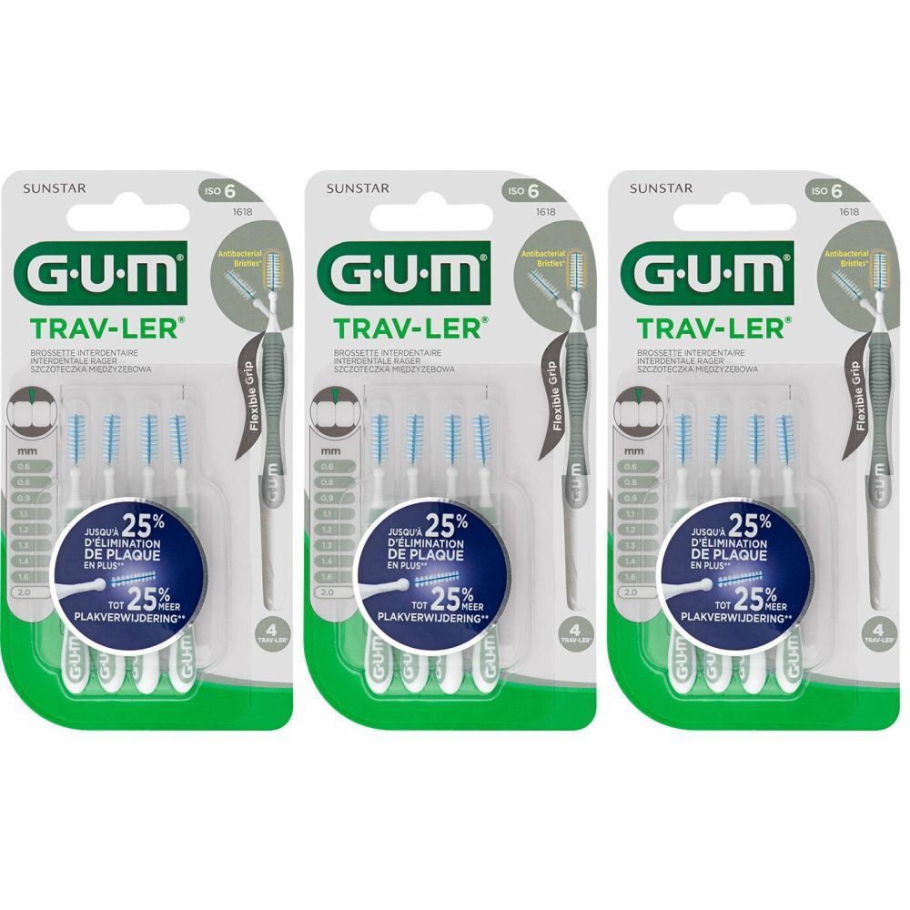 Gum® Proxabrush Trav-ler brossette interdentaire 2 mm
