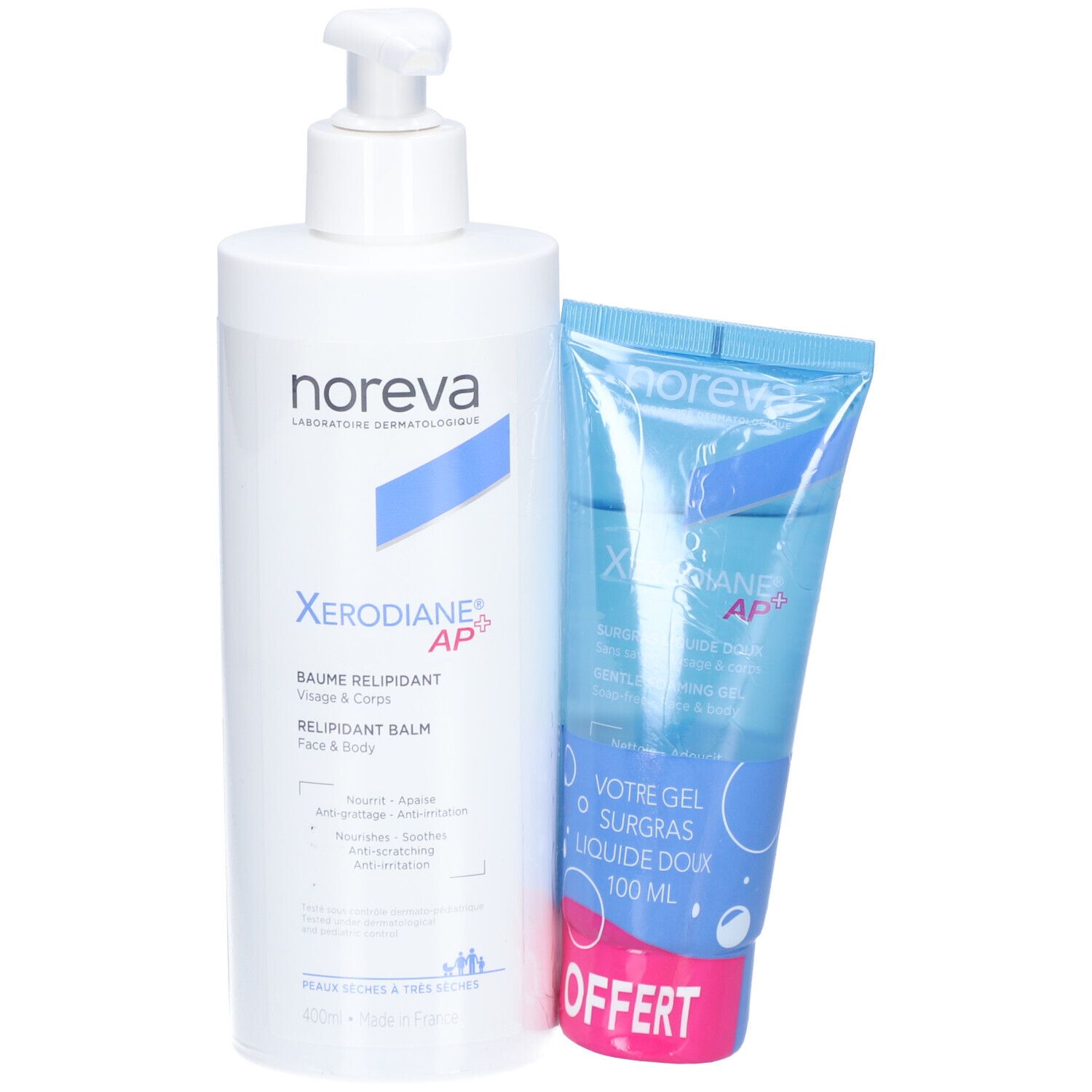 Xerodiane AP Plus Baume Nutritif Relipidant 400 ml + Gel Surgras Doux 100 ml Offert- Prom