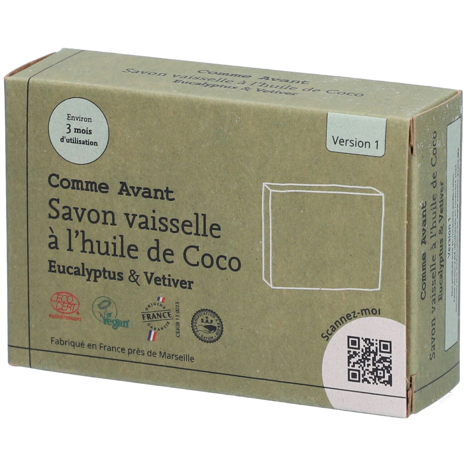 Savon vaisselle à l'huile de coco Eucalyptus & Vétiver
