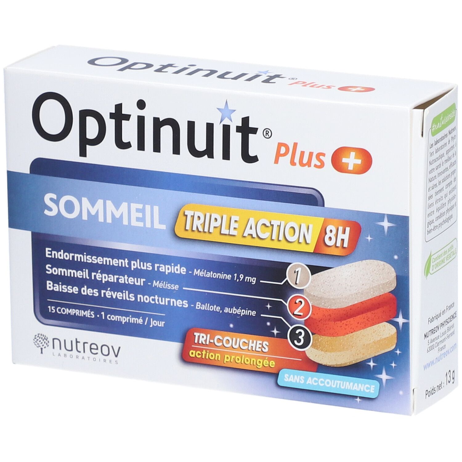 Optinuit Plus Triple Action 8H - 15 comprimés