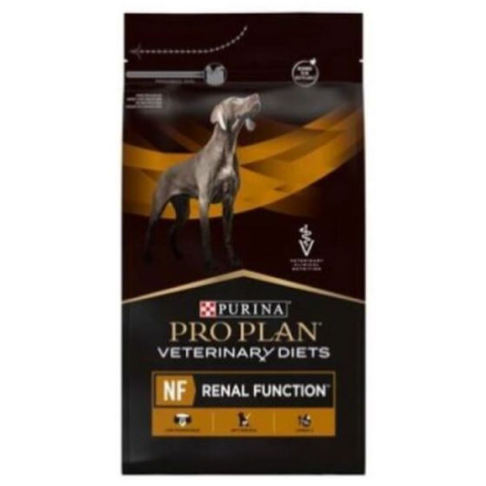 Sac de nourriture pour chiens PRO PLAN® VETERINARY DIETS. Impression : chien, logo, "NF Renal Function".