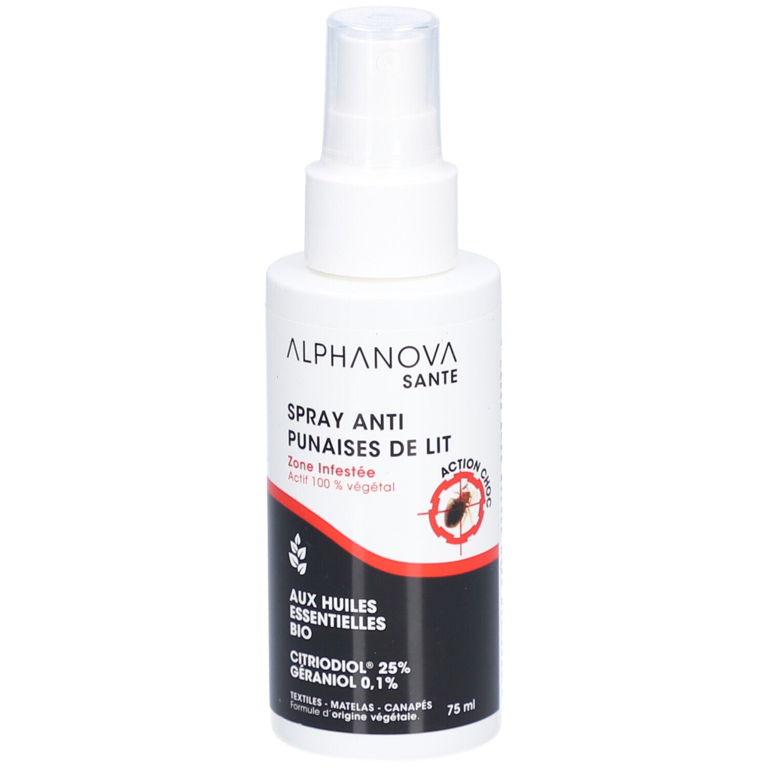 Alphanova Spray anti-punaises de lit aux huiles essentielles