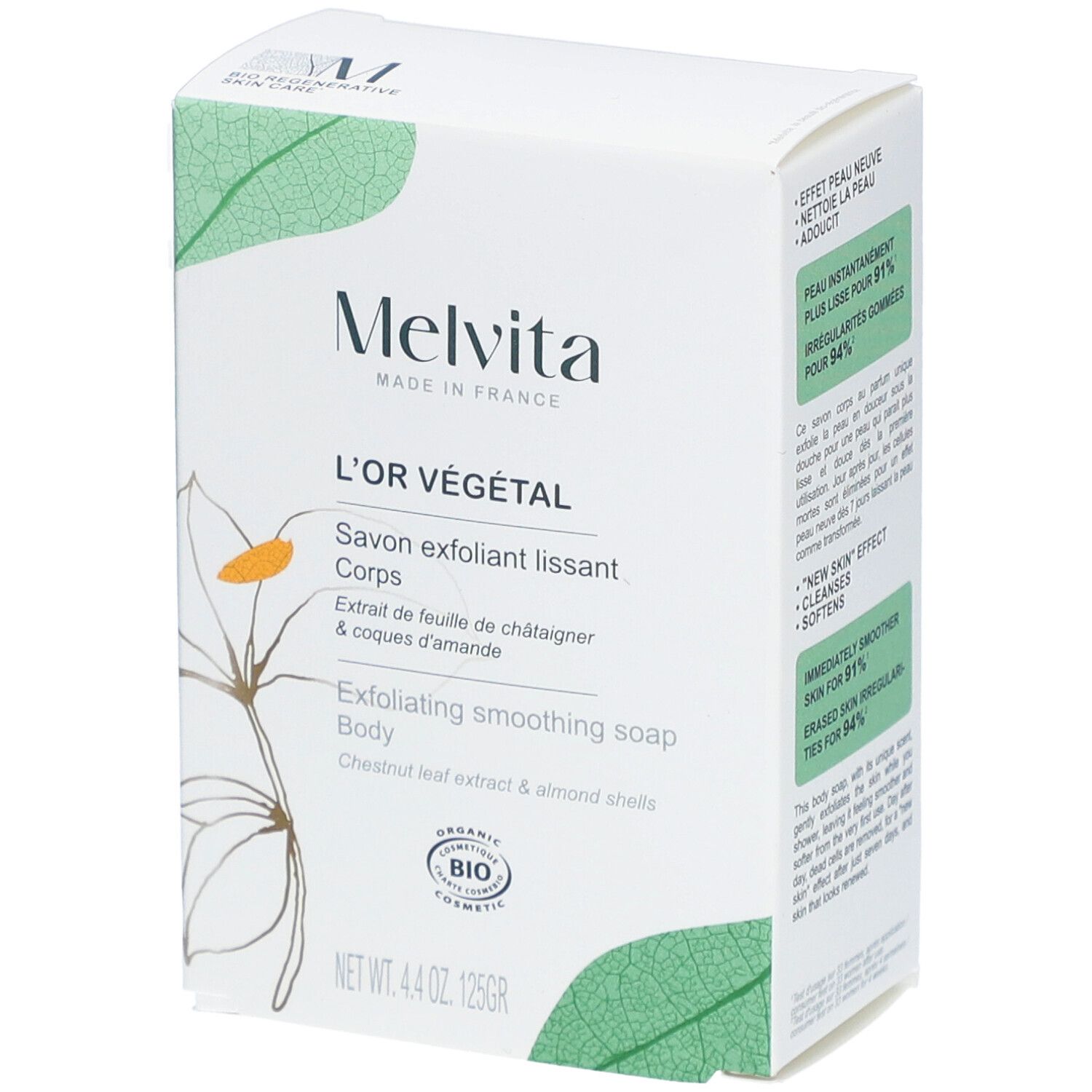 Melvita L'Or Végétal Glättende Peeling-Seife Körper