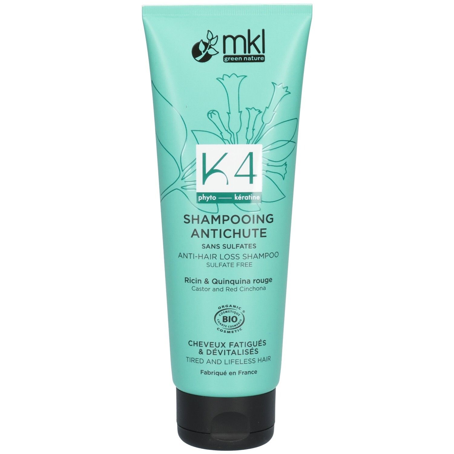 MKL Green Nature K4 Anti-Haarausfall Shampoo Tube. Phyto-Kératine, Bio-zertifiziert. Für müdes Haar.