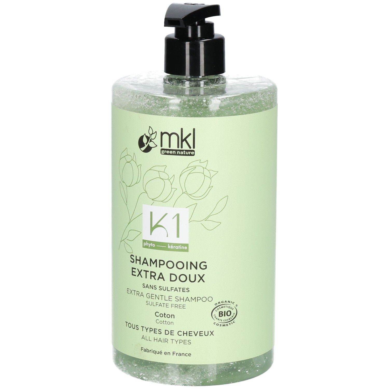 MKL Green Nature K1 Extra Mildes Bio-Shampoo, 750ml, mit Pumpverschluss.