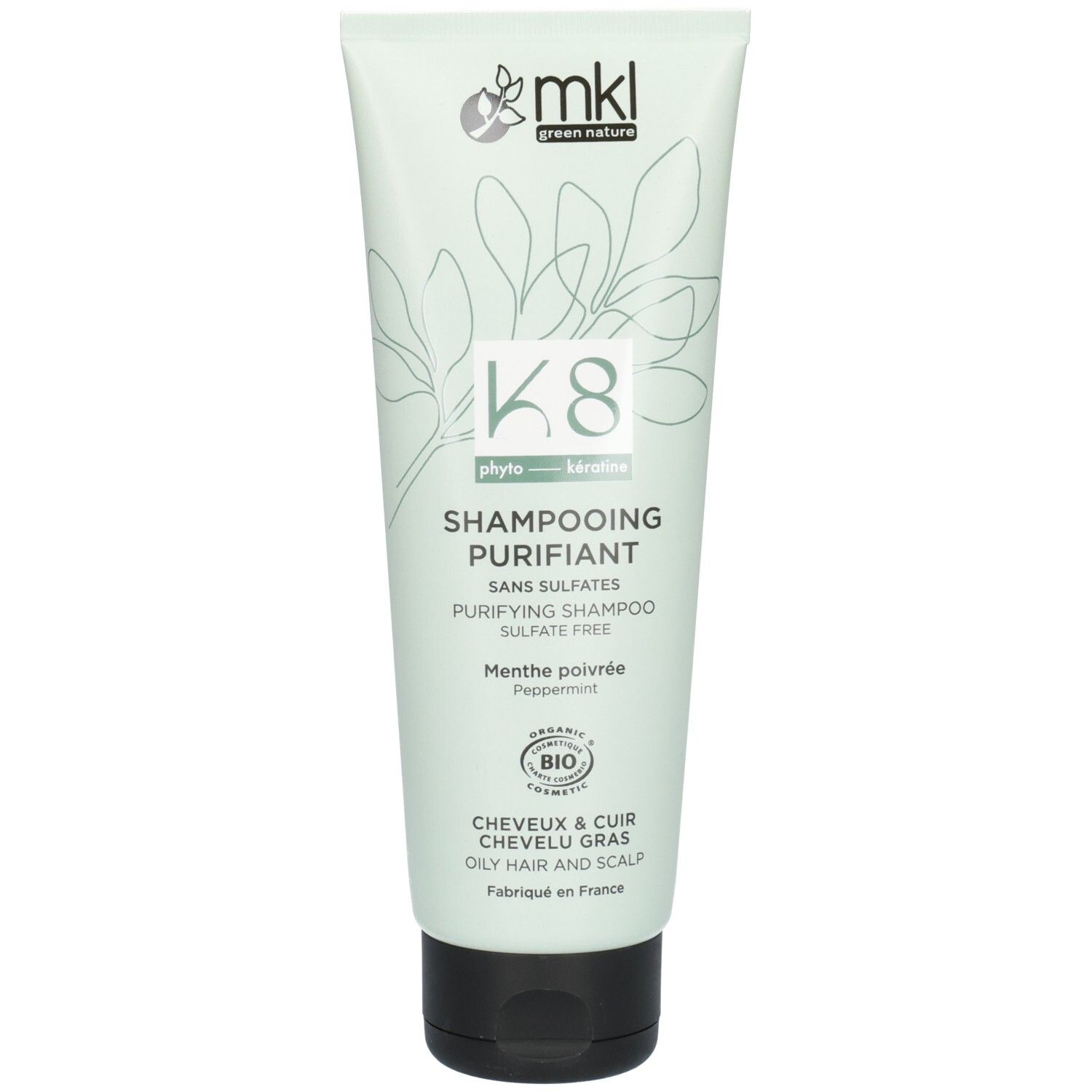 MKL Green Nature K8 Reinigendes Shampoo, 250ml. Phyto-Kératine, für fettiges Haar und Kopfhaut. Bio-zertifiziert.