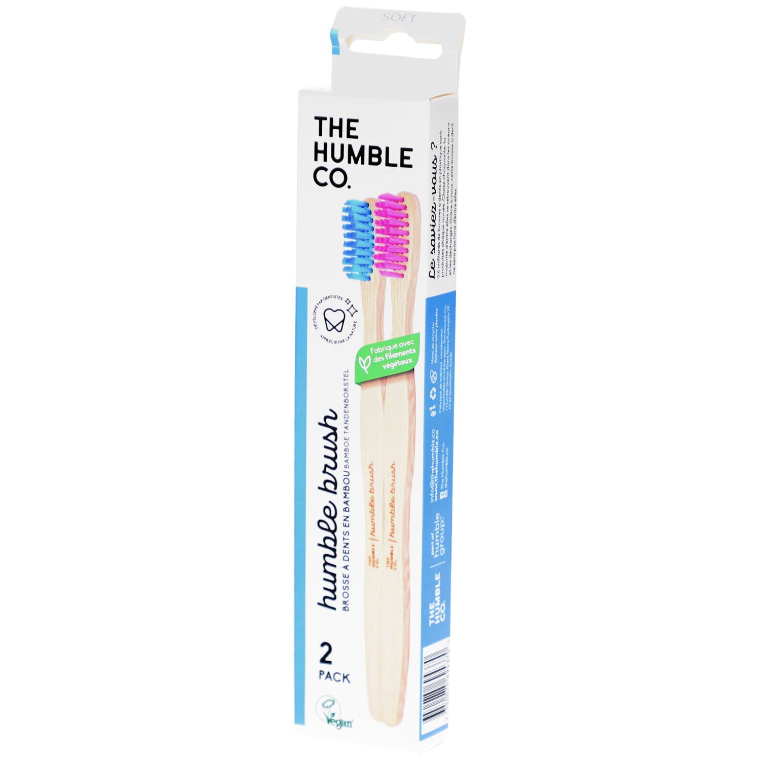 Bden Humble Brush AD Bleu Rose X2 1 St Zahnbürste