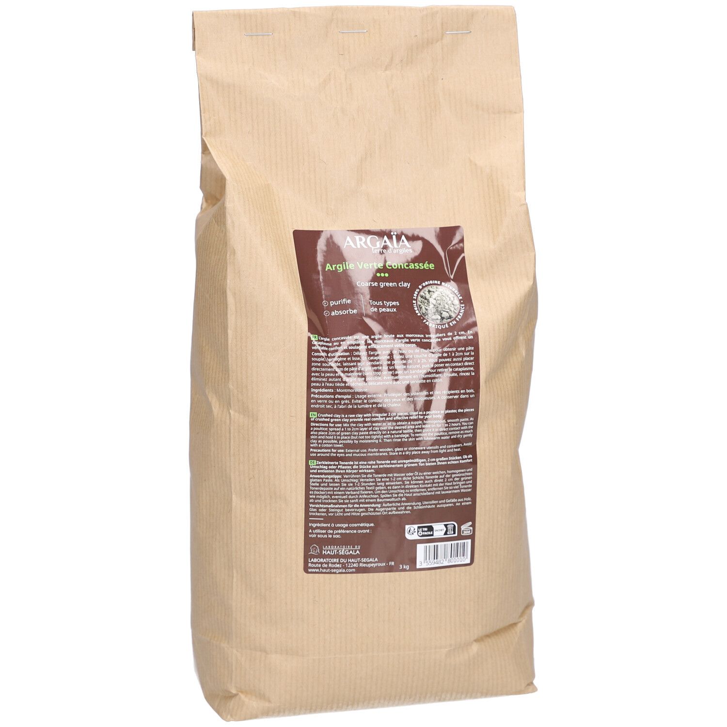Argaia Argile Verte Concassee 3KG 3000 g Gesichtsmaske