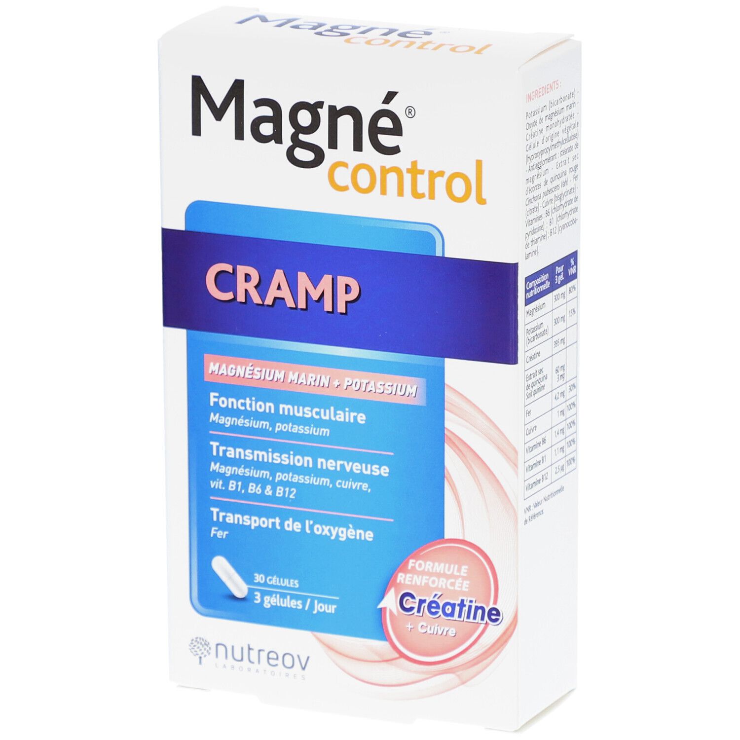 Nutreov Magnécontrol Cramp - Magnésium + potassium pour la fonction musculaire