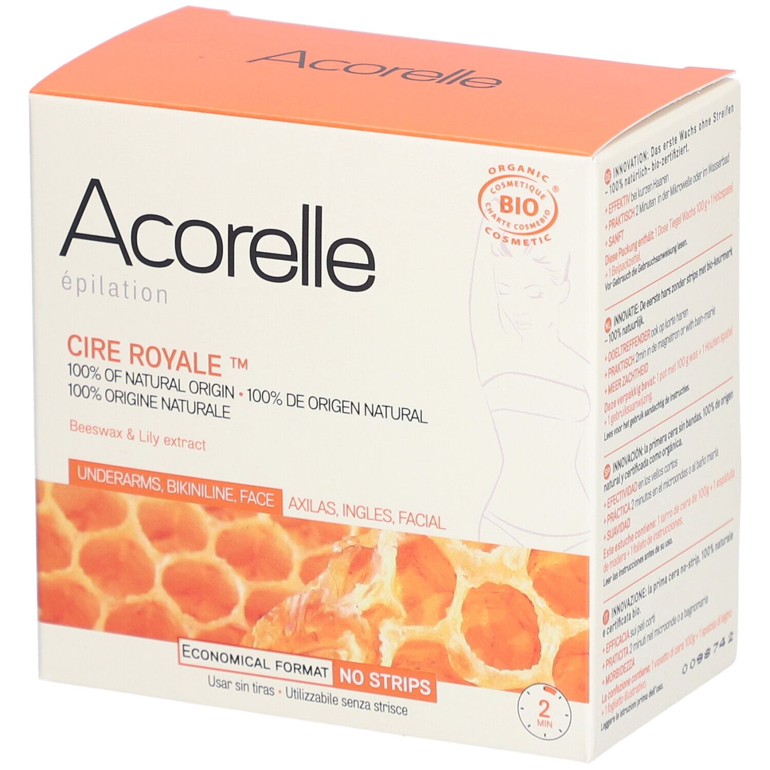 Acorelle Cire Pelable Sans Bandes BIO Certifiée