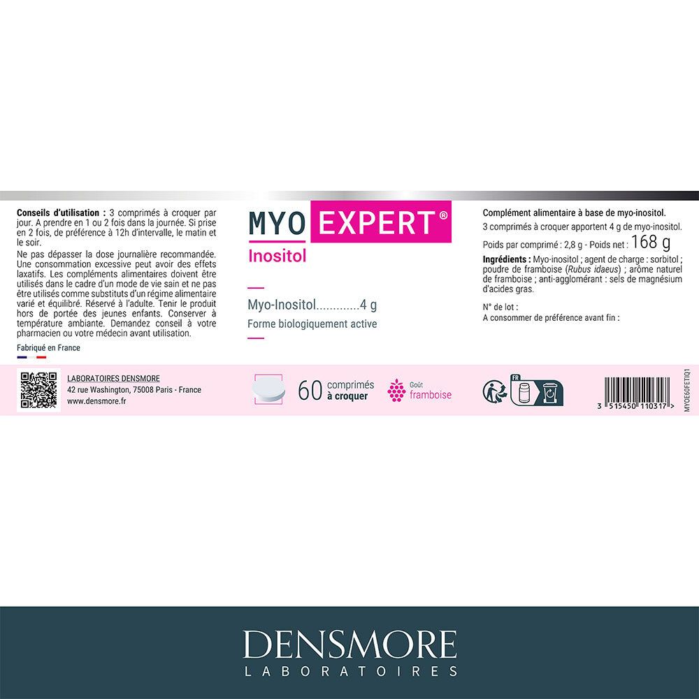 Flacon MYO EXPERT Inositol. 60 comprimés. Informations produit et ingrédients.