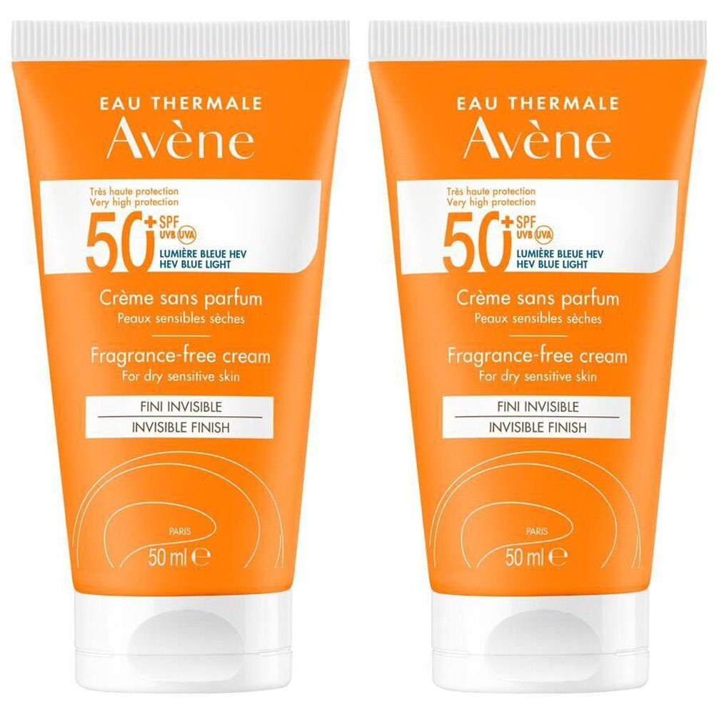 Avène Solaire - Crème Sans Parfum SPF50+ UVB UVA Lumière Bleue HEV