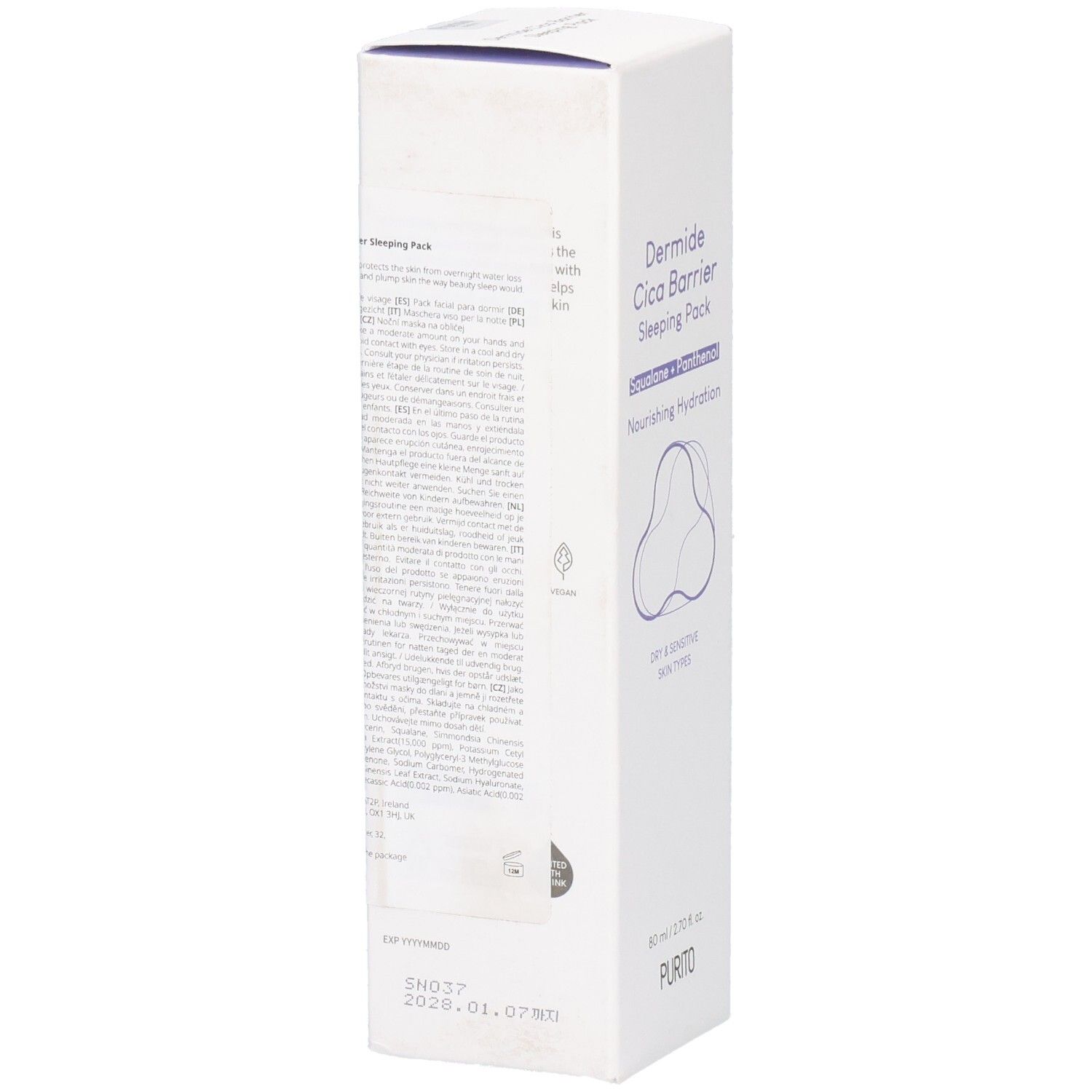 PURITO Dermide Cica Barrier Sleeping Pack – regenerierende Nachtcreme