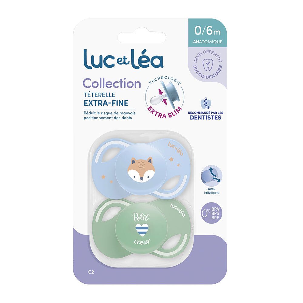 LUC+ET+LEA+Duo+de+sucettes+anatomiques+extra-fines+–+Renard+et+Petit+Cœur
