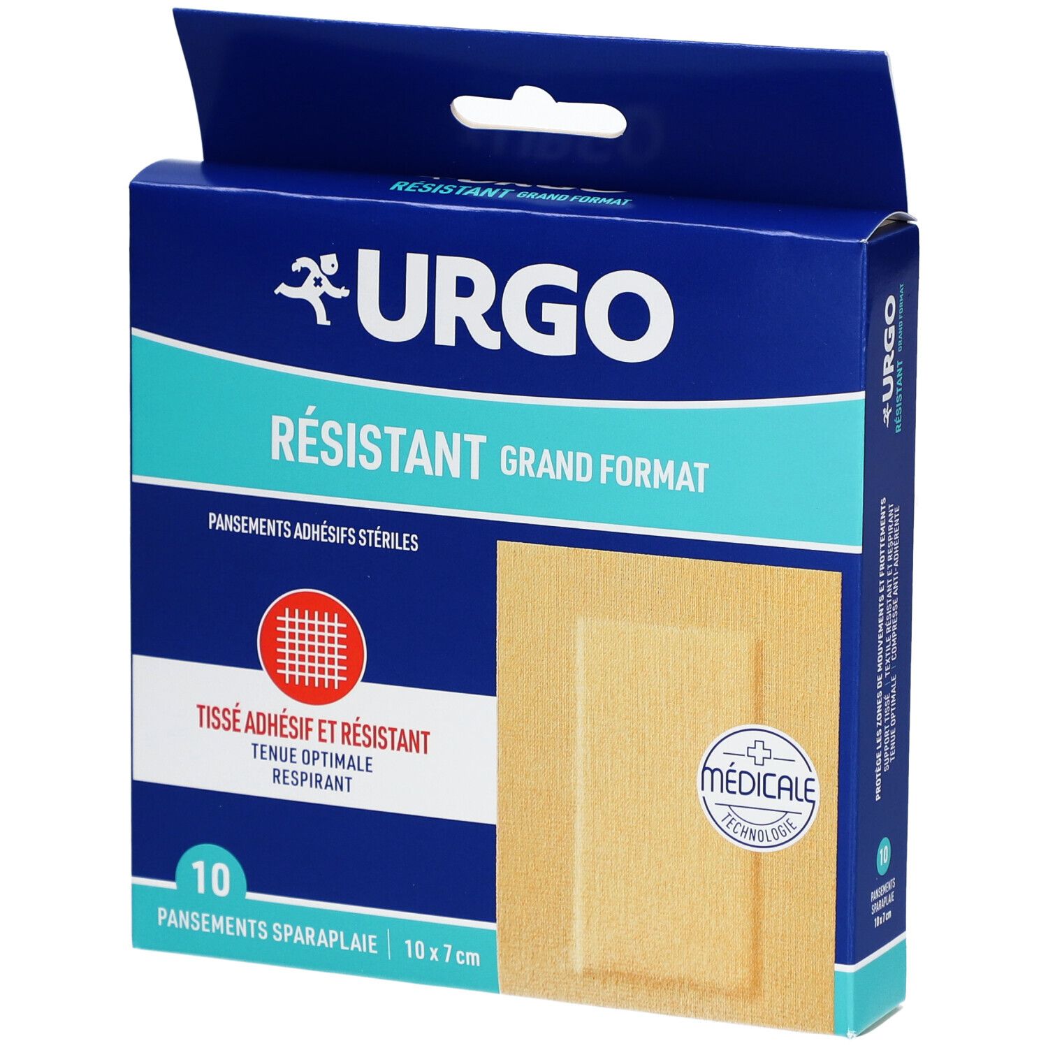 Urgo Résistant Grand Format - Pansement adhésif stérile, hypoallergénique, résistant  - bt