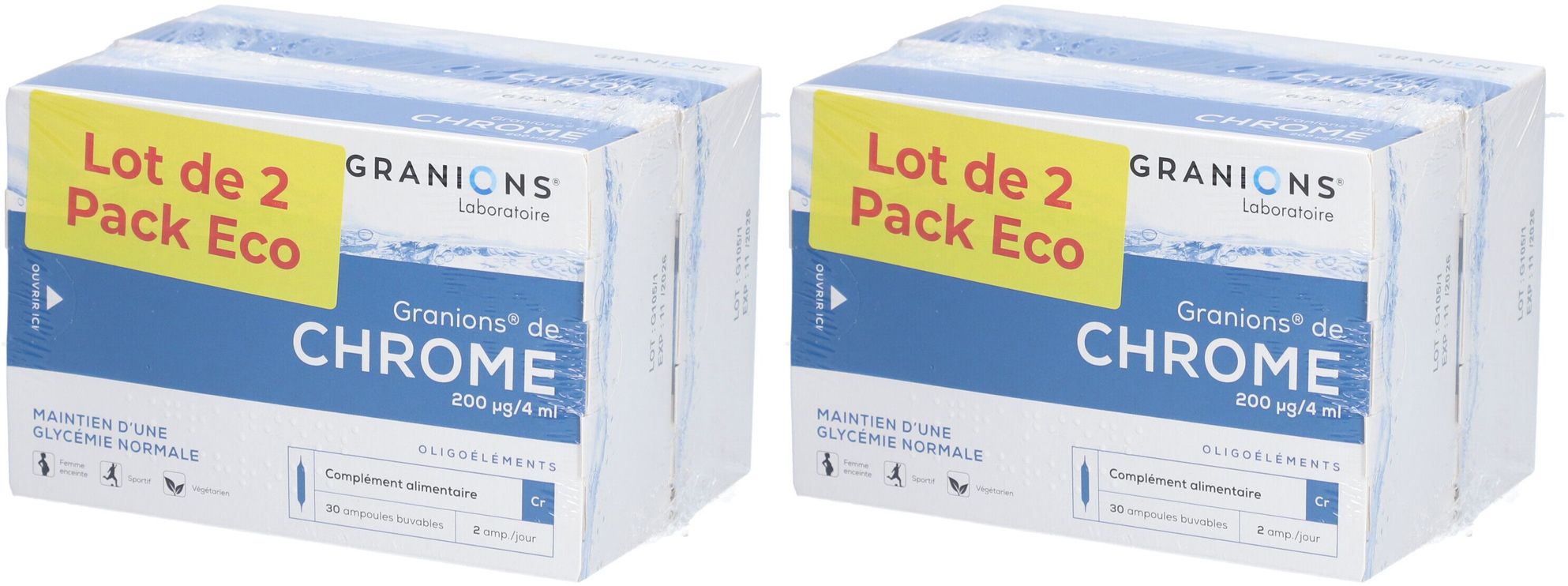 Granions Chrome 200Mcg Amp30 X2
