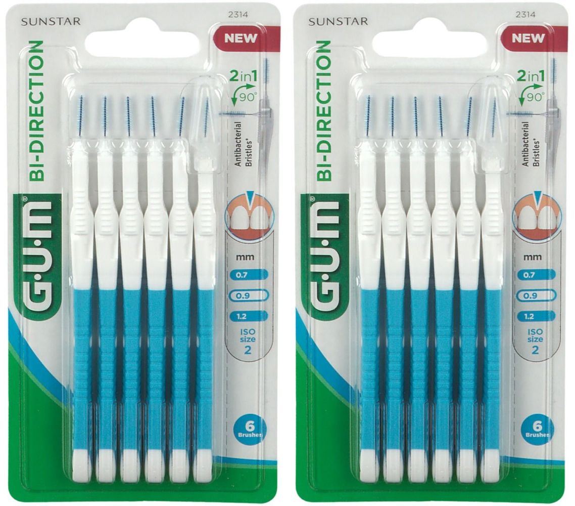 ​Gum® Bi-Direction, Brossette interdentaire conique fine 0,9 mm