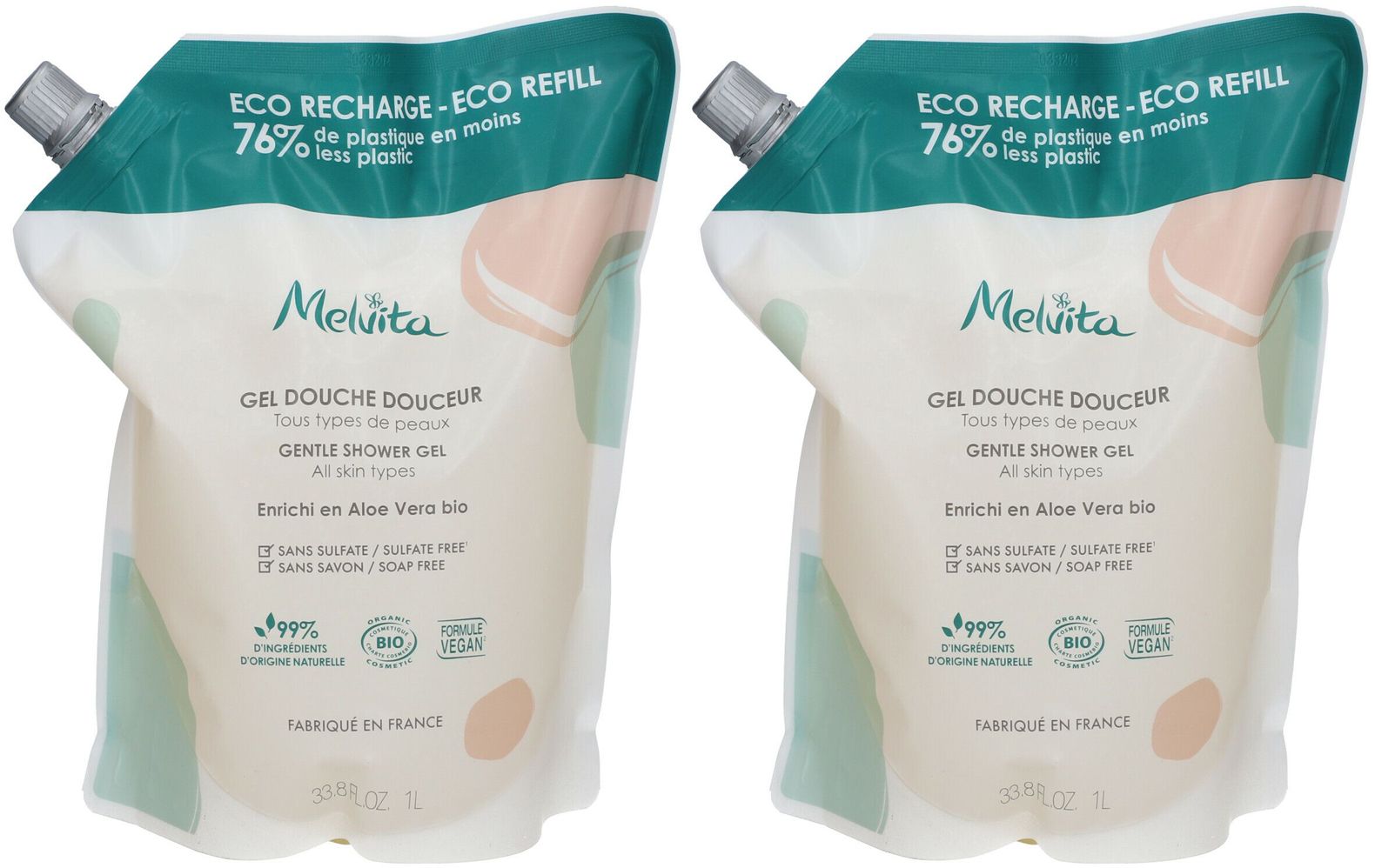 Melvita® Recharge écologique gel douche douceur enrichi en aloe vera bio