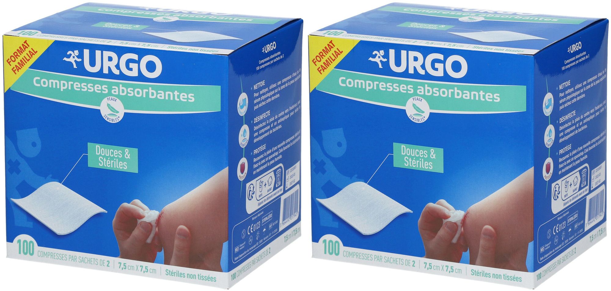 Urgo Compresses Absorbantes Douces & Stériles NT 7,5 x 7,5 cm