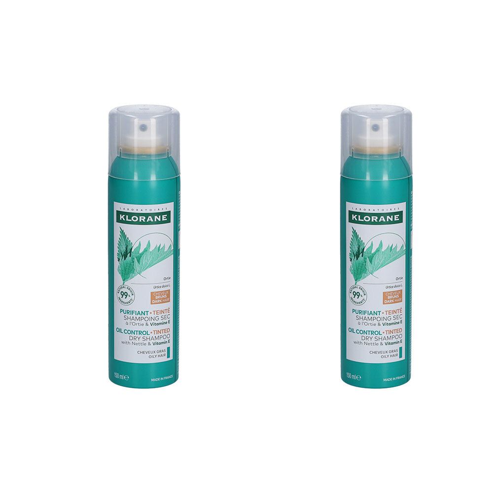 Klorane® Trockenshampoo mit Brennnessel & Vitamin E für dunkles Haar