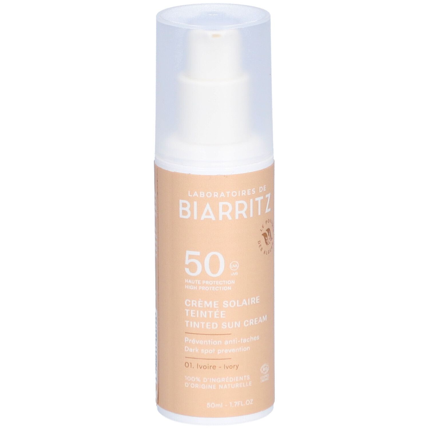 Laboratoires DE Biarritz Crème Solaire Teintée Spf50 - solaire teintée Spf50, ivoire 50 ml Creme