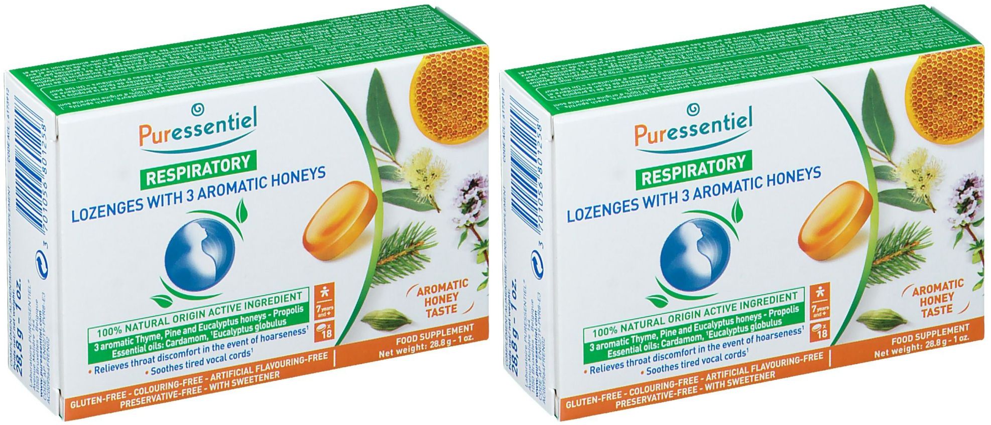 Puressentiel Respiratoire Pastilles Respiratoire aux 3 miels aromatiques - 18 pastilles