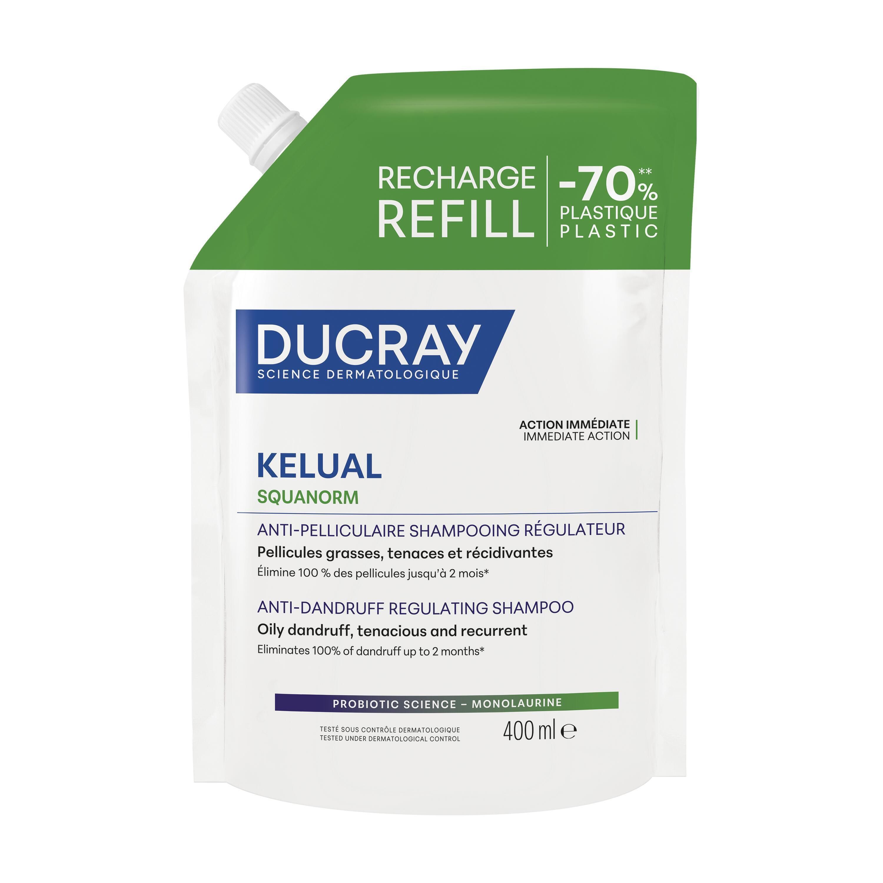 DUCRAY Kelual Squanorm Shampooing Régulateur Anti-pelliculaire Eco-Recharge