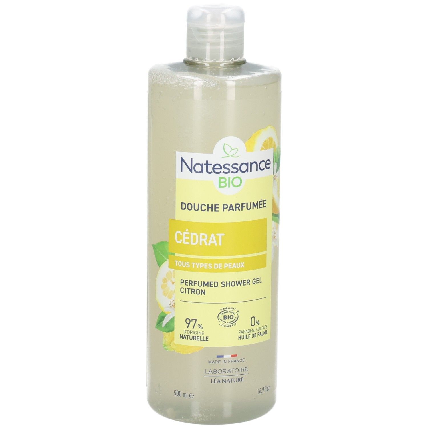 Natessance Bio Duschgel mit Zitrone, 500ml.