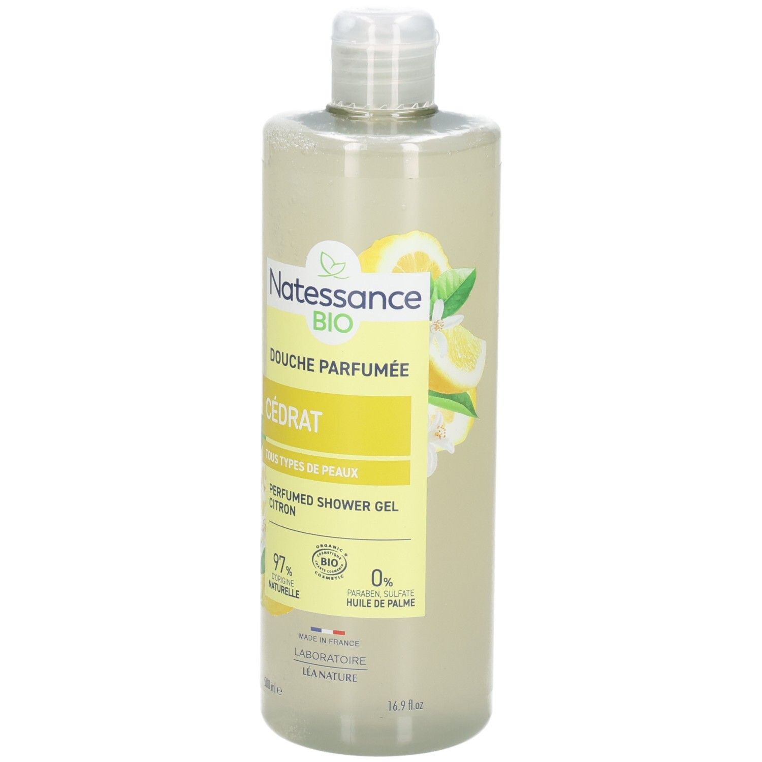 Natessance Bio Duschgel mit Zitrone, 500ml.