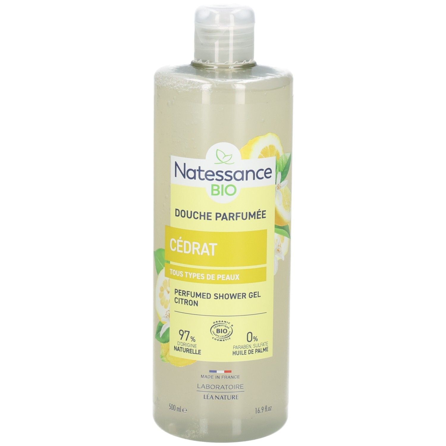 Natessance Bio Duschgel mit Zitrone, 500ml.