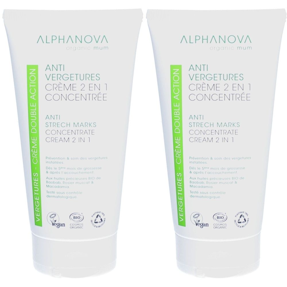 Alphanova Anti-Schwerzen Creme 2 IN 1 Konzentrate BIO-zertifizierte Creme | Alphanova Organic MUM