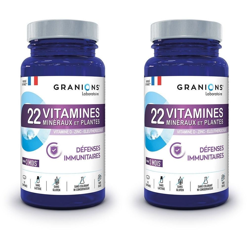 Laboratoire des Granions® 22 Vitamines Minéraux et Plantes - Défenses Immunitaires