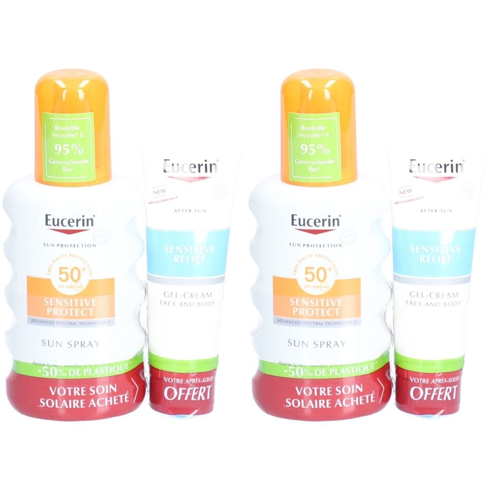 Eucerin® SUN Sensitive Protect Spray SPF 50+ und Sensitive Relief Gel-Creme
